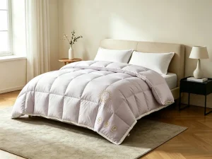 Square Quilted White Duck Polyester Washable Machine Comforter Soft Warm Lightweight Home Bedding Quilt Insert