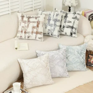Square Simple Jacquard Fabric Skin-Friendly Comfortable Throw Pillow Pillowcase for Bedroom Living Room Sofa Car Modern