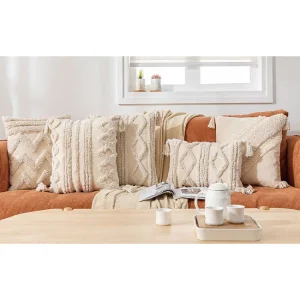 Square Tufted Cotton Sofa Seat Decorative Throw Pillow Cushion Covers for Home & Hotel Use All-Season
