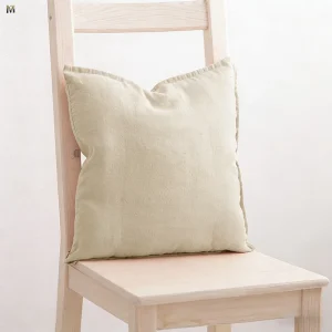 Square Woven Throw Pillow Case Soft Linen Throw Pillow Sofa Solid Color Plush Decorative Washed Cushions for Sofa
