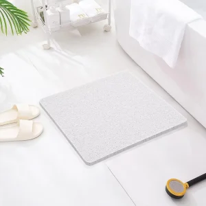 Square and Rectangular Shape PVC Bath Mat Shower Rug with Anti Slip Mesh Backing Soft and Comfortable Bathroom Tub Mat