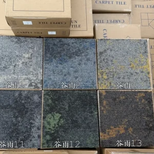 Stain Repellent Noise Reducing Mixed Grain Square Carpet Tiles 500mm Multi Shade Commercial Office Floor Carpet