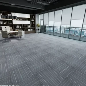 Stain Resistant Linear Strip Carpet Tiles Fireproof Easy Lay Modular Square Carpet for Hotel Lobby Front Desk Space