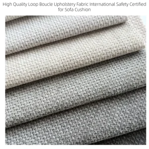 Stain Resistant Loop Boucle Fabric Cozy Textured Material for Furniture Upholstery