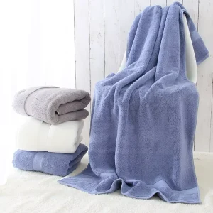 Standard 80*160cm White Bath Towel 800g High GSM Double Side Terry Cotton Woven Technique 100% Cotton for Gifts