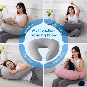 Standard Bed Reading Pillow for Sitting in Bed Polyester Filled Customized Knitted Back Support Chair Pillow Reading & Rest