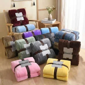 Standard Grade Solid Flannel Blanket 100% Recycled Polyester High Color Fastness Fleece Throw OEKO-TEX Certified Eco-Friendly