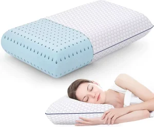 Standard Size 2 Pack Memory Foam Cooling Bed Pillows Neck Support Cushion Suitable for Back Sleepers Night Sleeping