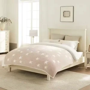 Star Cozy Knit Blanket Luxury Throw Blanket 100% Polyester Micro Fiber Knitted Throw Blanket