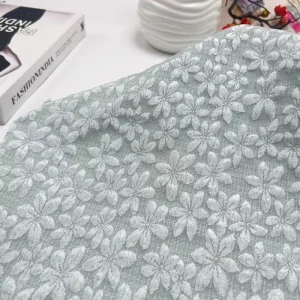 Starfish Floral Embossed Jacquard Fabric for Kidswear Dresses Bags and Apparel
