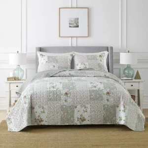 Stitching Comfortable Printed Polyester Microfiber Bedspread Quilts 3pcs Bedding Set
