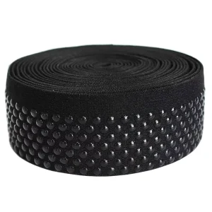 Stock 2.5 CM Transparent Silicone Polka Dot Non Slip Elastic Band Soft Nylon Polyester Woven Waistband Webbing