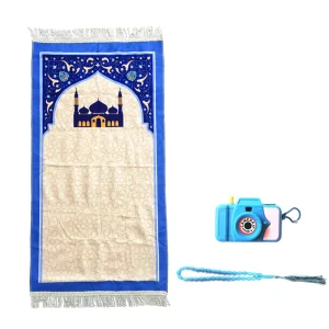 Stock 50*90cm Islamic Kids Pray Rug Washable Polyester Children’s Prayer Mat Machine Made for Home Use Travel Gift Box Included