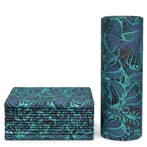 Stock Ankara Wax Print Fabric Cotton Poplin Glitter Stones Teal Printed Fabric for African Traditional Robes Turbans