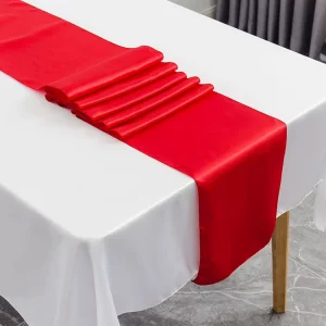 Stock Assorted Colors 12 x 108 Inch Satin Table Runner for Wedding and Party
