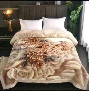 Stock Beautiful Floral Design Soft Warm 2.5 4kg 2 Layers 180*220cm Printed Raschel Blanket for Home