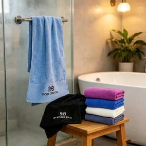Stock Bleach Proof Woven Towels Salon Cotton Quick Dry Highly Absorbent Hair Drying Towel for Spa Nail Gym Custom Logo