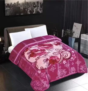 Stock Soft Warm 100% Polyester Raschel Blanket for the European and American Markets