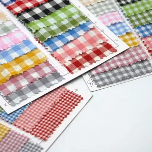 Stock Yarn Dyed TC Check Plaid Crepe Polyester Cotton Fabric for Men Shirting Clothing