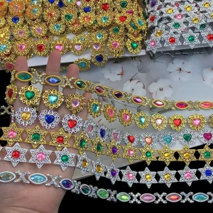 Stocked 380 Styles Acrylic Rhinestone Trim Eco Friendly for Dance Dresses Bags & Shoes DIY Sewing Accessory