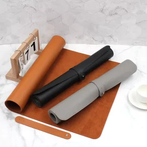 Stocked Classic PU Leather Placemat Fashion Desk Mat Washable Table Mat Promotion Gifts for Home Decoration