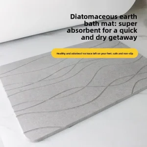 Stone Bath Mat Non Slip Waterabsorbing Diatomaceous Earth Stone Bath Mat Super Absorbent Quick Drying for Bathroom Easy to Clean
