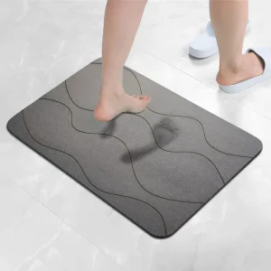 Stone Bath Mat Set Luxury Diatomite Mat with Matching Soap Holder
