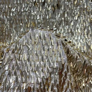 Straight Bead Fabric PET Bead Embroidery Fabric Sequin Embroidery Spring/Summer Shoe Material Toy Luggage Fabric
