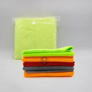 Streak Free 350GSM 16*16 Inch Customized Logo Microfiber Warp Knitted Towel for Glass Car Detailing and Outdoors