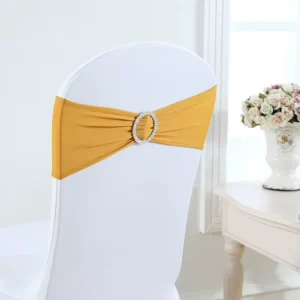 Stretch Chair Sashes Bows Chair Bands with Buckle for Wedding Hotel Banquet Birthday Party Decorations