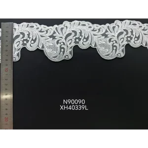Stretch Narrow Stripe Embroidered Mesh Fabric 100% Polyester Knitted Girls Garment Accessories Dancewear Home Textile