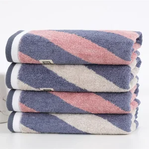 Stripe Bamboo Fiber Bath Towel 70x150cm Large Bath Sheet Oversized Beach Towel Quick Dry Plush Towel