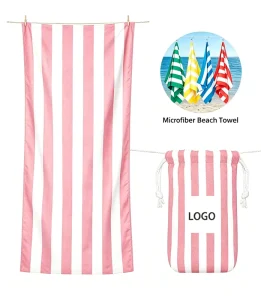 Stripe Fashionable Design Beach Towel Customized Sizes Beach Towel Thick Microfiber Fabric