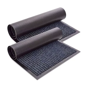 Stripe Ribbed Washable Eco-Friendly Door Mat Anti-Slip PVC + Polyester Entrance Floor Mat for Indoor Outdoor Home