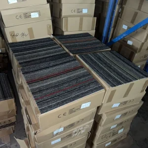 Stripe Square Commercial Decor Carpet Tile Polypropylene Nonwoven Backing Office Modular Flooring Carpet Tiles