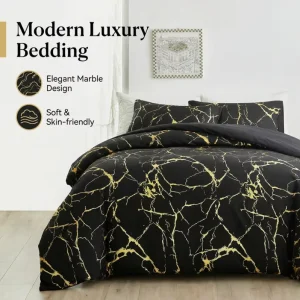 Striped Bedding Set Duvet Cover King Size Polyester Luxury Breathable 3 Piece Set