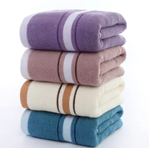 Striped Cotton Towel Set Large Thick Bath Towel Bathroom Face Shower Towels for Adults