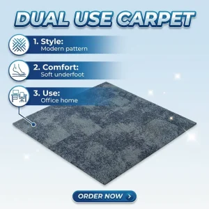 Striped Cushioned Anti Static Anti Slip High Pile Thick Carpet Tiles 50×50 for Home Office Hotel Luxury Commercial Use