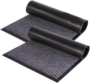 Striped Door Floor Mat Indoor and Outdoor Entrance Door Mat with PVC Backing and Anti slip Bottom
