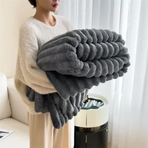Striped Flannel Blanket Air Conditioning Quilt Sofa Throw Blanket Custom Bed Blanket Bedroom Office Home Decor Factory Direct