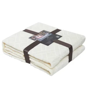 Striped Flannel Blanket Bulk Ribbed Textured Soft Warm Fleece Throw for Bed Couch GRS BSCI Certified Factory