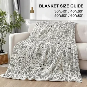 Striped Flannel Lightweight Rectangle Throw Blanket Modern Design All-Season Polyester Digital Printing Portable Gift for Lunch
