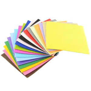 Striped Mixed-Color 100% Polyester Nonwoven Felt Squares (180g/m 6868 Density) for Automotive Upholstery Art
