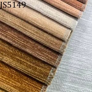Striped Plush Chenille Sofa Fabric Eco Friendly Upholstery Warm Earth Tone Palette for Mid century Vintage Interior Decoration