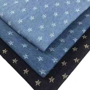 Striped Print Style 100% Cotton Denim Fabric New Process Laser Engraving Denim Fabric for Outerwear
