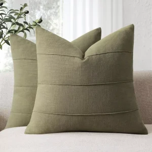 Striped Solid Color Cushion Covers Cotton Linen Throw Pillow Cover for Home Decoration