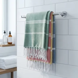 Striped Woven Turkish Beach Towel High Absorbent Quick Dry Sand Free All Season Bath & Travel Towel
