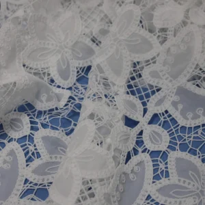 Striped Yarn dyed Lace Fabric 3D Embroidery Design Soft Skin friendly Three dimensional Cloth