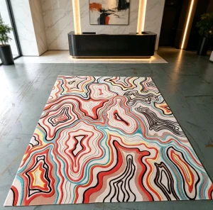 Stylish Custom Made Office Meeting Room Handmade Area Rug Premium Quality Bespoke Contemporary Floor Decor Design