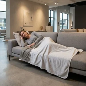 Stylish EMF Shielding Blanket for Living Room Sofa Throw with Silver Fiber
